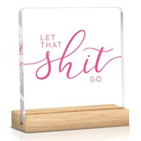 Support de signalisation en acrylique personnalisé avec base en bois, présentoir de bureau pour la décoration de mariage, de restaurant ou de bureau