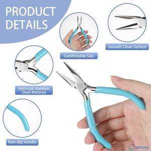 2 Pack Stainless Steel Needle Nose <b>Pliers</b> for Jewelry Making 4-5 Inch <b>Small</b> Chain Nose Craft <b>Pliers</b> - Product Image 4