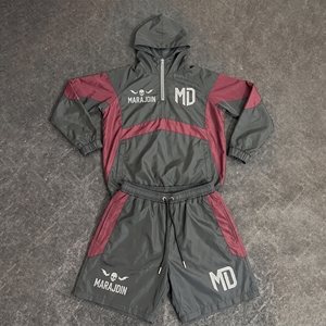 <b>Men's</b> Winter Casual Windbreaker Shorts <b>Jacket</b> Tracksuit Reflective Zip Quick Dry Polyester/Cotton Two Piece Short Set Customized - Product Image 6