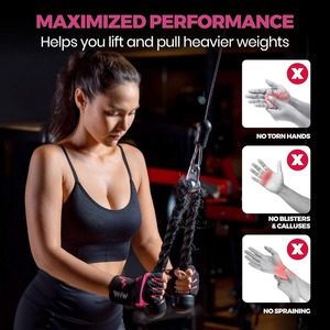 Women Workout <b>Gloves</b> Breathable Gym Fitness <b>Gloves</b> <b>With</b> Enhanced <b>Grip</b> Palm Cushion Wrist Support For Weightlifting Cycling OEM - Product Image 3