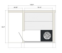 Sauna sec en bois moderne grand format pour intérieur et extérieur avec cabine de douche intégrée, modèle 2026, vente en gros