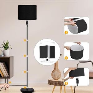 Lampe sur pied moderne en or avec base en marbre pour une décoration élégante du salon - Product Image 1