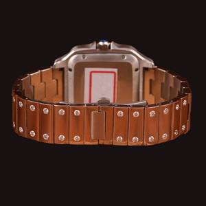 Caja Cuadrada con Bisel de Diamantes Hecha a Mano con Esfera Verde, Diamante Moissanita, Regalo Lujoso y Único para Hombre, Estilo Hip Hop - Product Image 3