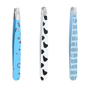 Eyebrow Tweezers 1 Pc with Cartoon Pattern Slanted Tip Stainless Steel for Removing Fine Hair Customizable <b>Makeup</b> <b>Tool</b> - Product Image 1