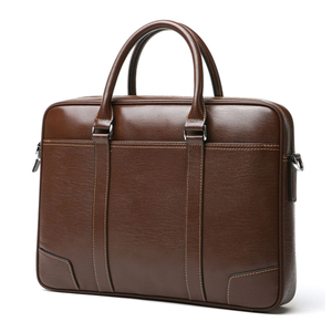 leather briefcase style laptop <b>bag</b> with spacious interior and secure compartments for office travel leather laptop <b>bag</b> - Product Image 2