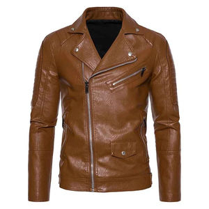 Veste en cuir pour homme, style décontracté, hiver, toile, coupe ajustée, écologique, imperméable, respirante, coupe-vent, style streetwear - Product Image 6