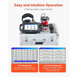 Localizzatore di perdite in tubazioni con touchscreen da 7 pollici, strumento di ispezione per il controllo qualità 1Hz-5000Hz, 2m (6.6FT) per impianti idraulici interrati - Product Image 5