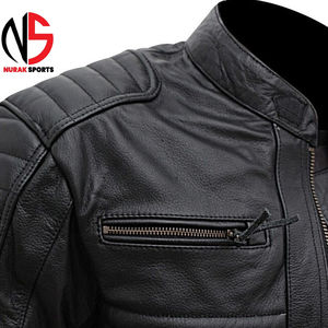 Chaqueta de Cuero Negra 2026, Chaqueta de Cuero de Alta Calidad para Hombre, Mejor Precio, Chaqueta de Cuero Personalizada de Moda para Hombre, Servicio OEM - Product Image 3
