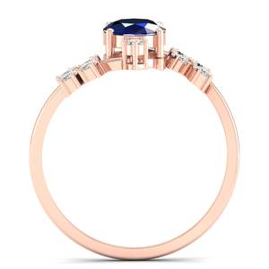 Anillos Solitarios de Plata de Ley 925 con Moissanita de Diseño Elegante REYES para Mujer, Anillos de Compromiso de Lujo con Zafiro Azul de 1.2 Quilates - Product Image 4