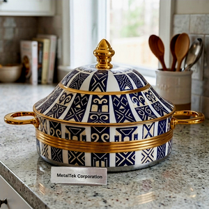 Casserole de luxe en acier inoxydable, style arabe, avec isolation thermique, chauffe-plats, ensemble de service, boîte chauffante pour la maison et l'hôtel - Product Image 4