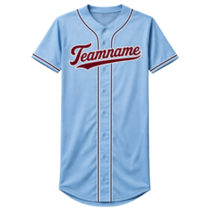 Camiseta de Béisbol Azul Claro Personalizada con Diseño de Botones, Nombre del Equipo y Número del Jugador Personalizados para Ropa Deportiva y Uniforme Masculino - Product Image 2