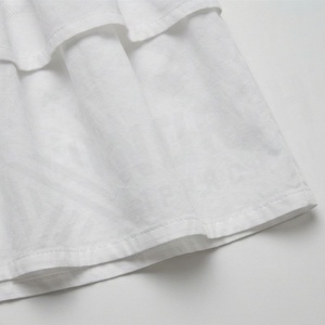 Jupe courte en coton blanc pour femmes, style A, avec volants, taille élastique, design uni, à porter en toutes saisons - Product Image 6
