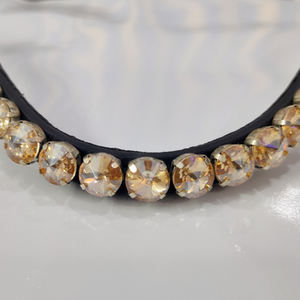 Diadema de cristal amarillo hecha a mano con diamantes para accesorios de brida de caballo, equipo de equitación, proveedor mayorista - Product Image 1