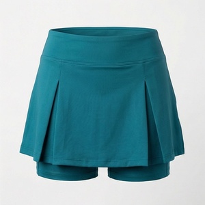 Jupe courte plissée taille haute pour femme, couleur unie, style sportif, respirante, en spandex et polyester, avec short intégré, toutes saisons - Product Image 1