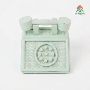 Teléfono de Juguete Retro de Plástico para Niños, con Compartimento de Almacenamiento, Color Verde Menta, Forma Rectangular, Juego de Imitación, Mueble Educativo - Product Image 3