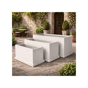Lightweight Durable Eco-Friendly Indoor/Outdoor Round Shape <b>Square</b> Pattern Fiberglass Material Good Quality Garden Planters <b>Pots</b> - Product Image 1