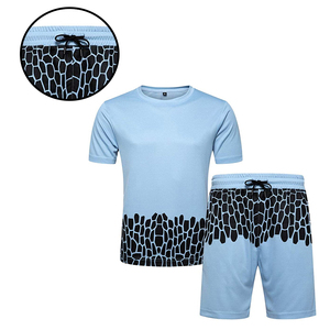 Short <b>Set</b> Wholesale Fashion Men 's Summer <b>Set</b> Drop Shoulder Short Sleeves T-shirt <b>Matching</b> Shorts Gym Tracksuits Short <b>Sets</b> - Product Image 6