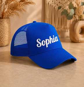 Gorra Trucker de 6 Paneles Ajustable para Mujer, con Estampado 'Mum Happy Birthday' y Malla Negra y Rosa, Casual, Primavera Verano - Product Image 3