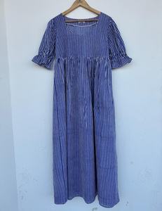 Pure Cotton Indian Block Print Women's Girls' Printed Maxi Dress Trendy Casual Summer Evening Party Dress Button Long Fit - Product Image 5