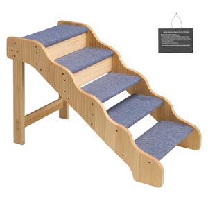 Portable 5-Step Wood Pet Stairs with Non-Slip Surface Stable Cat and <b>Dog</b> Access to High <b>Beds</b> <b>Sofas</b> Cars 150lbs Load Capacity - Product Image 1