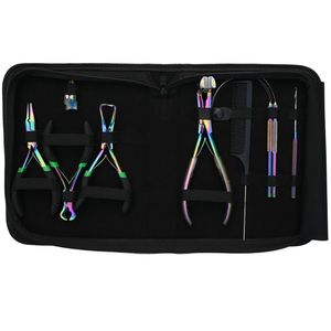 Kit d'outils pour extensions capillaires : Pince à sertir pour extensions adhésives, Coupe-keratine, Crochet de retrait, Peigne à queue, Peigne à queue de cheval, Outil de séparation des mèches, Outil à doigt pour salon - Product Image 6