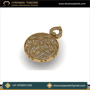 Trendy Designer Fine 10K <b>Solid</b> <b>Gold</b> Plated Moissanite Leaf Clover Flower Disc Charm <b>Pendant</b> Necklace Party Women Girls Gift - Product Image 2