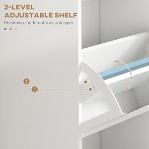 Mobiletto Moderno Bianco per Scarpe con 3 Cassetti Ribaltabili, Organizer Salvaspazio per Ingresso e Corridoio, Contiene 15 Paia di Scarpe - Product Image 5