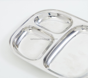 Assiette divisée en acier inoxydable de qualité alimentaire |   Vaisselle de style européen |   Logo personnalisé |   Vente en gros depuis la Chine - Product Image 5