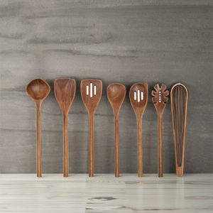 Ustensiles de cuisine en bois de haute qualité à prix raisonnable, spatule unique résistante à la chaleur, cuillères et spatules à manche en bois - Product Image 1