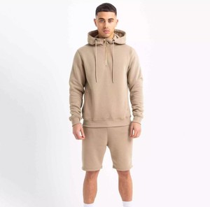 Custom <b>Men's</b> <b>Hoodie</b> <b>and</b> <b>Shorts</b> <b>Set</b> 2-Piece Fleece Quick Dry 100% Cotton Track Suit with Custom Colors <b>and</b> Sizes High Quality - Product Image 1