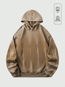 Mens drop shoulder oversized hoodie streetwear casual gym wear premium heavy <b>fabric</b> pullover hoodie modern winter style - Product Image 6