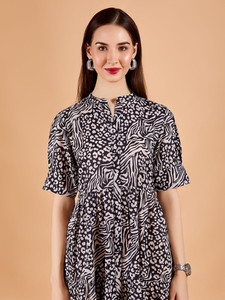 Nuevo Vestido Midi Casual Elegante de Verano para Mujer con Estampado Digital Animal, Mangas Acampanadas de Gasa y Cintura Natural - El Mejor Vestido - Product Image 2