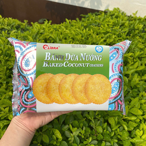 Wholesale Unique Baked Coconut Crackers Crispy Sweet 160g Round Snack Manufacturer ODM - Product Image 2