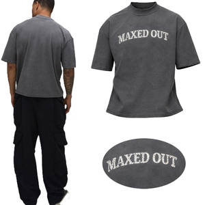 T-shirt Homme en Coton Lavé Premium OEM, Style Vintage Streetwear, Épaules Tombantes, Imprimé Effet Vieilli, Fabrication Personnalisée en Gros - Product Image 1