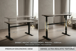 Lumetal Vietnam Modern Adjustable Metal+ Glass <b>Computer</b> Desk Powder Coating for <b>Office</b> Building ODM Available Assembly Required - Product Image 2