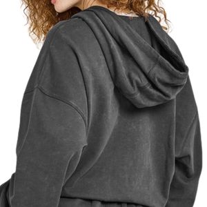 Sudadera con capucha cálida para mujer con cremallera frontal, forro polar informal, ajuste holgado, manga larga, estilo oversize para exteriores y uso diario - Product Image 4