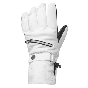Guantes de Esquí de Dedo Completo, Blancos y Negros, de Cuero PU, Aislantes Térmicos, con Cierre de Cremallera, Unisex, para Invierno y Actividades al Aire Libre - Product Image 3