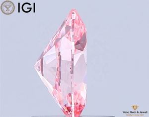 Diamante Cultivado en Laboratorio con Certificado IGI, Corte Ovalado, 1.00 Quilates, Color Rosa Intenso, Claridad VVS2, para Centro de Mesa Premium - Product Image 3