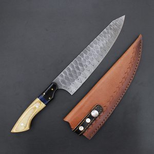 Ensemble de couteaux de chef professionnels en acier Damas faits à la main, manche en bois, pour chefs, cuisiniers, couteau de cuisine - Product Image 1