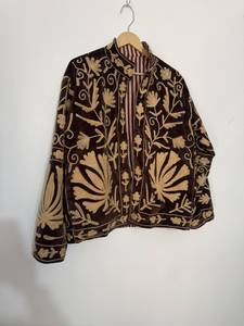 Elegant <b>Velvet</b> Suzani <b>Jacket</b> <b>Women</b> | Woven Floral Hand Embroidery Eco-Friendly Boho Winter Party Festival Wear - Product Image 5