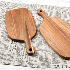 Nouveautés : Planche à découper en bois d'acacia massif antidérapante avec poignée facile à saisir, planche à découper combinée pour la salle à manger - Product Image 4