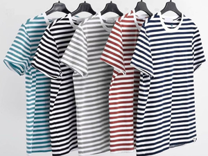 Camiseta de Manga Corta a Rayas para Hombre, 100% Algodón, Cuello Redondo, Corte Regular, Estilo Casual - Product Image 6