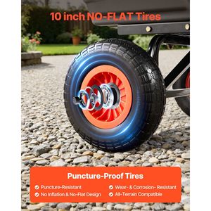 Carrello da Giardino in Polietilene da 800 Libbre con Meccanismo di Scarico Rapido, Recinzione di Stoccaggio a 90 Gradi, Carriola a 180 Gradi per Uso Giardino - Product Image 3