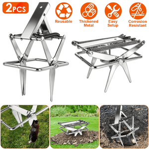 Potente Trampa Metálica Impermeable para Topos, Fácil de Instalar, Eliminación Instantánea y Segura, Control Humano de Plagas para Césped y Mascotas - Product Image 1