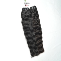 Ekstensi Rambut Manusia India 100% Asli, Kutikula Tertata Rapi, Bebas Kimia, 100g, Murah, Berkilau, Bergelombang, Potongan Tumpul, Jahitan Ganda, Asli
