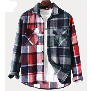 Camisas de Franela para Hombre, Casuales, de Algodón a Cuadros, Manga Larga, Suaves y Cómodas, con Botones, Estilo Moderno para Trabajo - Product Image 1