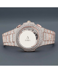 นาฬิกาข้อมืออัตโนมัติ Rose VVS Moissanite คุณภาพสูง หรูหรา สายสแตนเลส สไตล์ฮิปฮอป ประดับเพชรเต็มหน้าปัดทรงสี่เหลี่ยม - Product Image 1