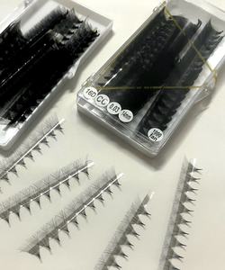 Cils en volume préfabriqués ultra-rapides 3D-20D fabriqués à la main en usine au Vietnam, en poils synthétiques PBT doux, avec logo personnalisé, plateaux à cils - Product Image 1