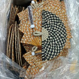 HIGH QUALITY Sustainable Handmade Seagrass Hand Fan Rustic Woven Straw Cooling Fan For Bridal Shower Party <b>Gift</b> From Vietnam - Product Image 5