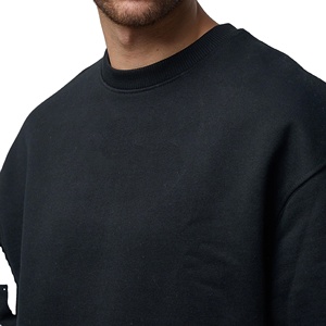 เสื้อสเวตเชิ้ตคอกลมทรงโอเวอร์ไซส์สำหรับผู้ชาย ผ้าฝ้าย 100% หนานุ่ม สำหรับฤดูใบไม้ร่วง ดีไซน์เรียบง่าย ปักลายเทคนิคพิเศษ ขายส่ง - Product Image 3